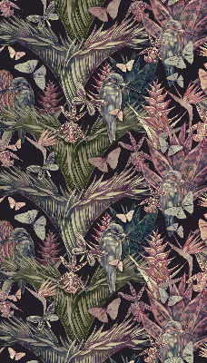 Modern roller blind Exotic plants and birds
