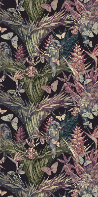 Modern roller blind Exotic plants and birds