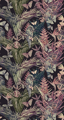 Modern roller blind Exotic plants and birds
