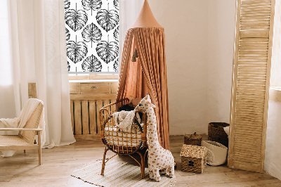 Modern roller blind Gray leaves