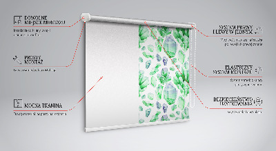 Roller blind for large window Green crystals