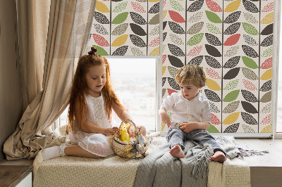 Fabric roller blind Colorful leaves