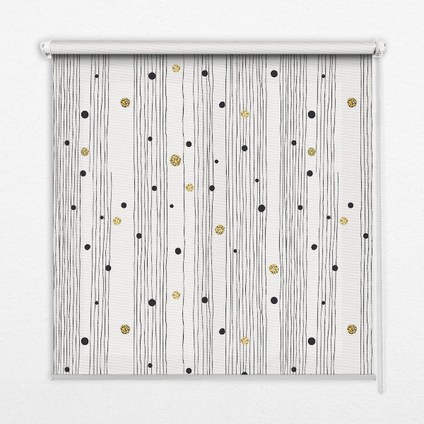 Roller blind for large window Stripes and dots