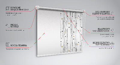 Roller blind for large window Stripes and dots