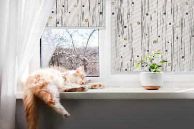 Roller blind for large window Stripes and dots