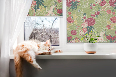 Modern roller blind Heron and plants