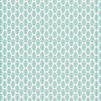 Fabric roller blind Blue leaves