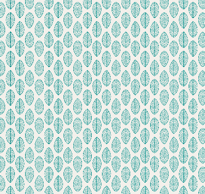 Fabric roller blind Blue leaves