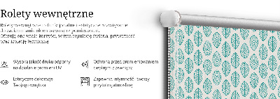 Fabric roller blind Blue leaves