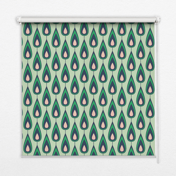 Fabric roller blind Drawn avocado