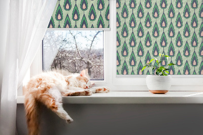 Fabric roller blind Drawn avocado