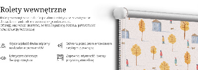 Roller blind for large window Houses among the trees