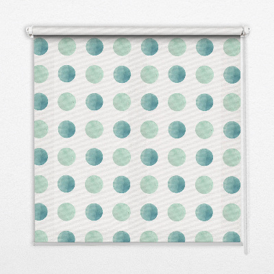 Modern roller blind Turquoise dots on a white background