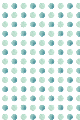 Modern roller blind Turquoise dots on a white background