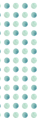 Modern roller blind Turquoise dots on a white background