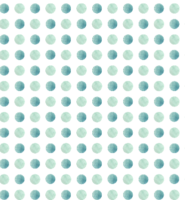 Modern roller blind Turquoise dots on a white background