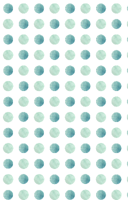Modern roller blind Turquoise dots on a white background