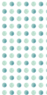 Modern roller blind Turquoise dots on a white background