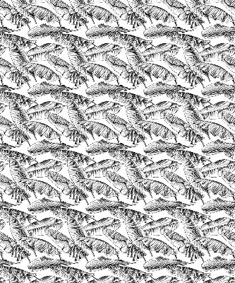 Fabric roller blind Fern leaves