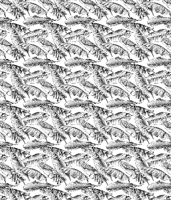 Fabric roller blind Fern leaves