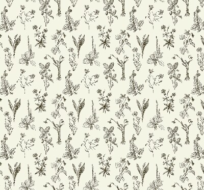 Modern roller blind Drawn flowers