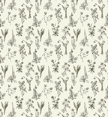 Modern roller blind Drawn flowers