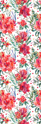 Modern roller blind Red flowers