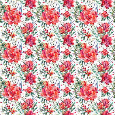 Modern roller blind Red flowers