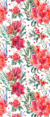 Modern roller blind Red flowers