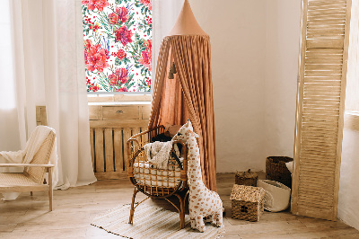 Modern roller blind Red flowers