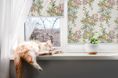 Roller blind for large window Flowers