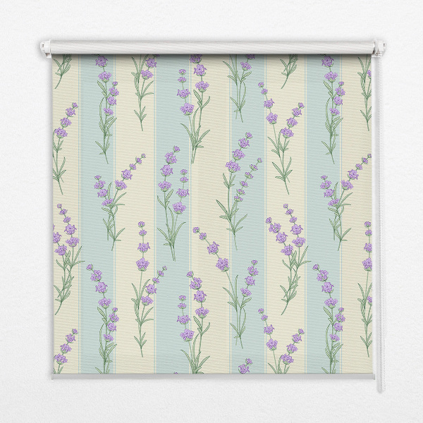 Fabric roller blind Purple flowers
