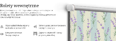 Fabric roller blind Purple flowers