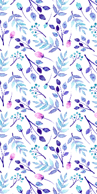 Modern roller blind Blue flowers