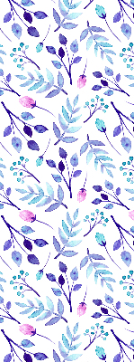 Modern roller blind Blue flowers