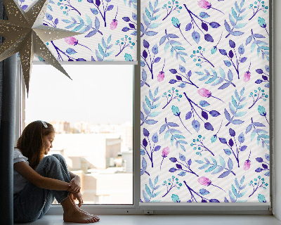 Modern roller blind Blue flowers
