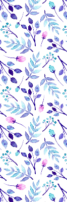 Modern roller blind Blue flowers