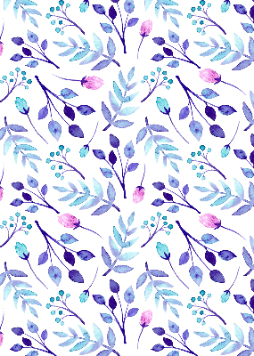 Modern roller blind Blue flowers