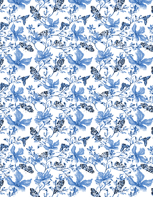 Roller blind for large window Blue butterflies