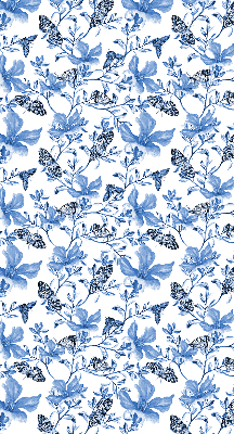 Roller blind for large window Blue butterflies