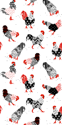 Modern roller blind Roosters