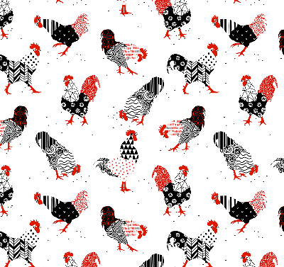 Modern roller blind Roosters