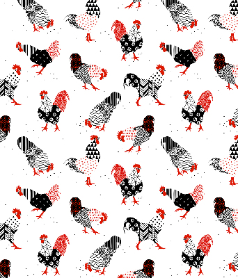 Modern roller blind Roosters