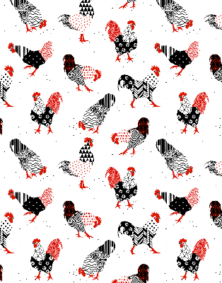 Modern roller blind Roosters