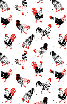 Modern roller blind Roosters