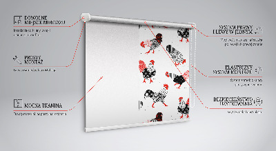 Modern roller blind Roosters