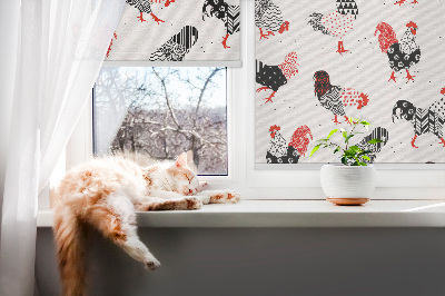Modern roller blind Roosters