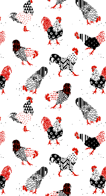 Modern roller blind Roosters