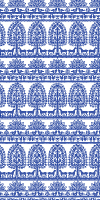 Roller blind for large window Blue pattern