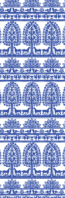 Roller blind for large window Blue pattern